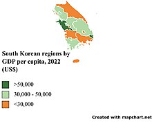 South Korean regions by GDP per capita, 2022 (US$) South Korean regions by GDP per capita, 2022 (US$).jpg