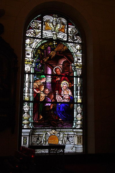 File:St. Francis Xavier Basilica (Vincennes, IN) - stained glass, the Nativity.jpg