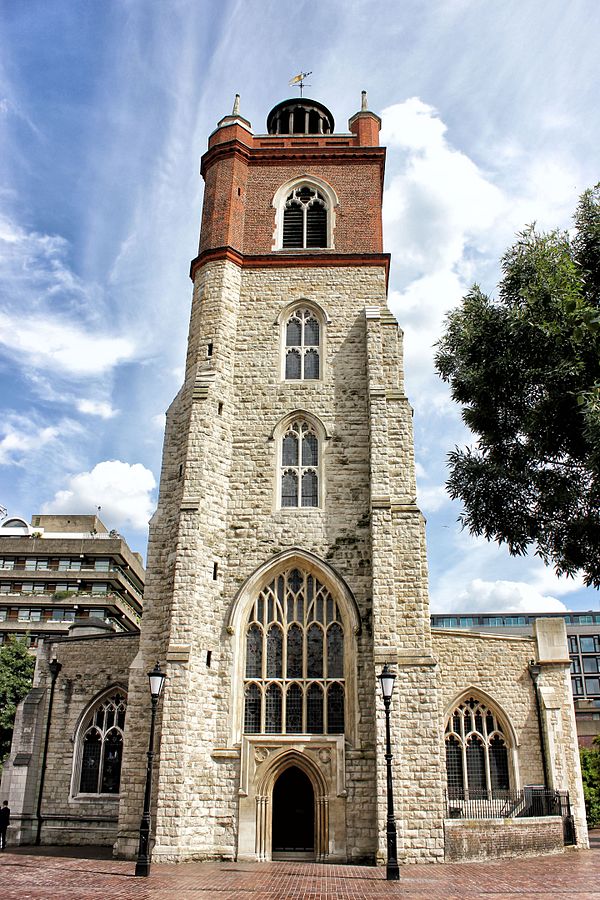 The west tower of St Giles-without-Cripplegate