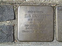 der Stolperstein für Eva Pander