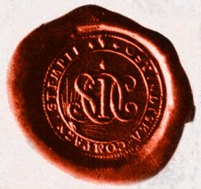 The small seal of the SOIC during the last octroi (government charter)