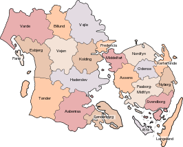Kaart van Syddanmark