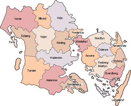 Map of the municipalities of the region