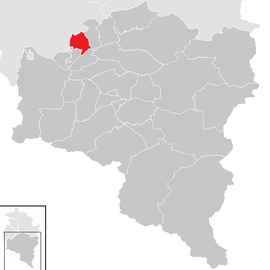 Poloha obce Thüringerberg v okrese Bludenz (klikacia mapa)