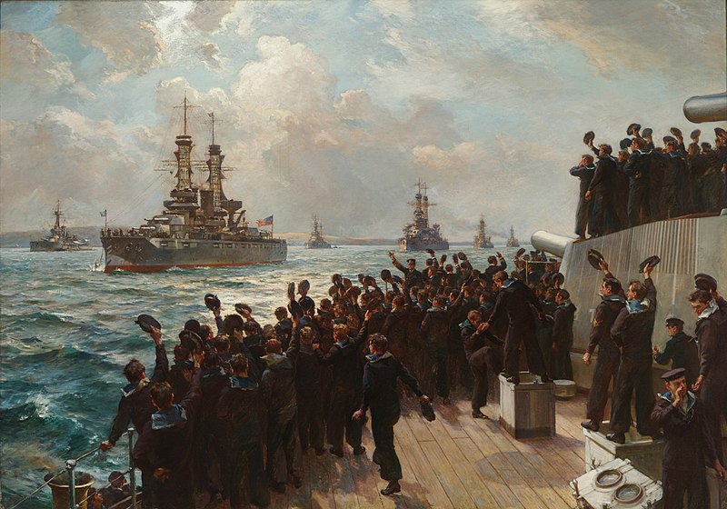 File:The Arrival of the American Fleet Off Scapa Flow, December 1917 1511816498473.jpg