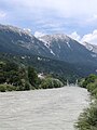 Der Fluss Inn in der Nähe von Innsbruck, Österreich