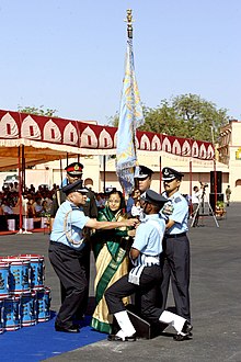The President and Supreme Commander of the Armed Forces, Smt. Pratibha Devisingh Patil conferred the President's Standard Indian Air Force-49 Squadron, at Jodhpur on March 9, 2010. The President and Supreme Commander of the Armed Forces, Smt. Pratibha Devisingh Patil conferred the Presidents Standard Indian Air Force-49 Squadron, at Jodhpur on March 09, 2010.jpg