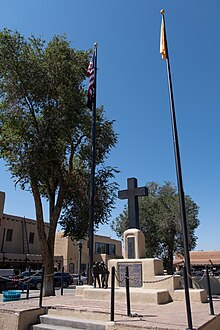 The flagpole at Taos Plaza