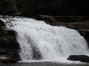 Closer view of Thommankuthu Falls