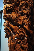 Detail, sandalwood architectural bracket depicting Tipu Sultan of Mysore (late 18th century), Crow Collection