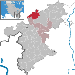 Elhelyezkedése Schleswig-Holstein térképén