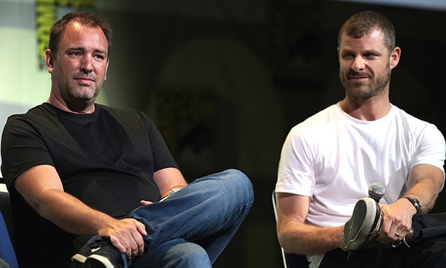 South Park creators Trey Parker (left) and Matt Stone continue to do most of the writing, directing and voice acting on the show.