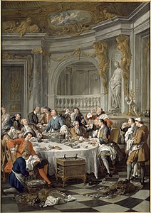 Le Déjeuner d'huîtres, huile sur toile, Jean-François de Troy (1735)