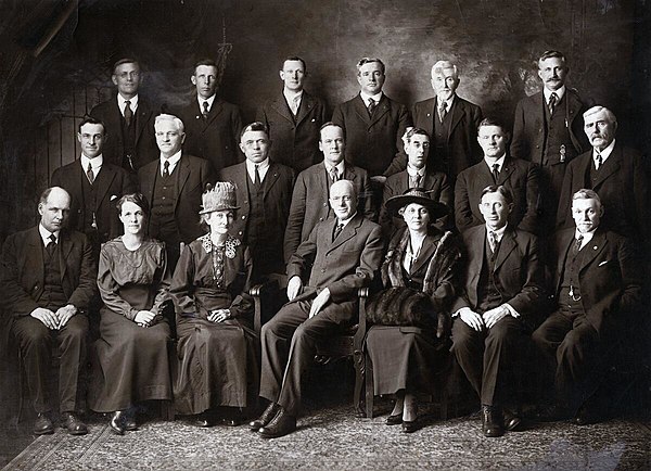 Board of Directors of the United Farmers of Alberta in 1919. Parlby is third from the right on the bottom row.