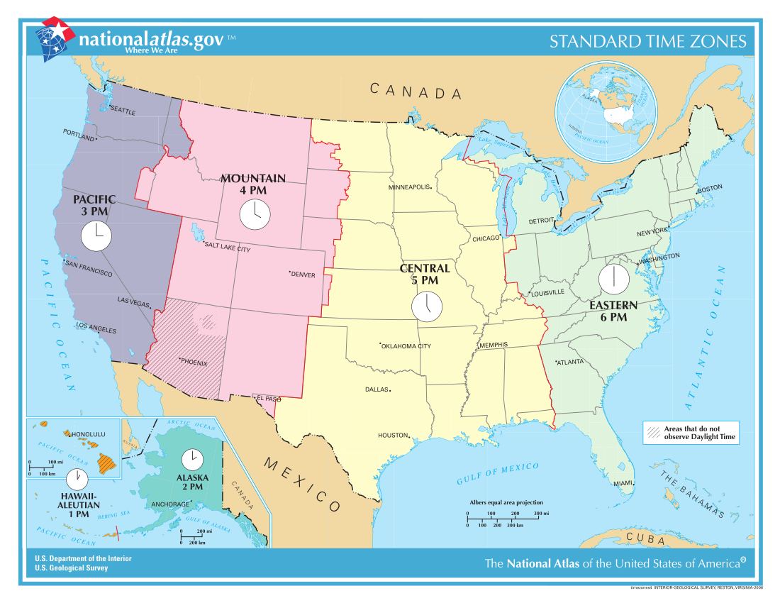 List of time offsets by U.S. state and territory