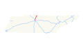 Map of Tennesse highlighting US 31W