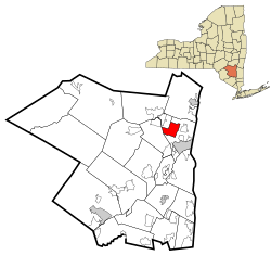 Ulster County New York incorporated and unincorporated areas Kingston (town) highlighted.svg