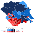 United Kingdom general election 2017 - Winning party vote by constituency (Yorkshire and the Humber)