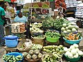 Gemüsestand auf dem Markt in Kumasi am 18. März 2008