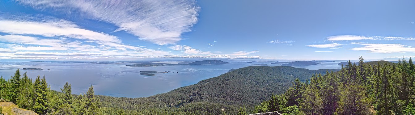 View from mount constitution in Moran state park at orcas island, USA