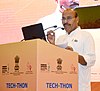 Virendra Kumar addressing at the closing ceremony of a Seminar on Technology Partnerships for POSHAN Abhiyaan - ‘TECH-THON’, organised by the Ministry of Women and Child Development, in New Delhi.JPG