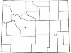Location of Hudson, Wyoming