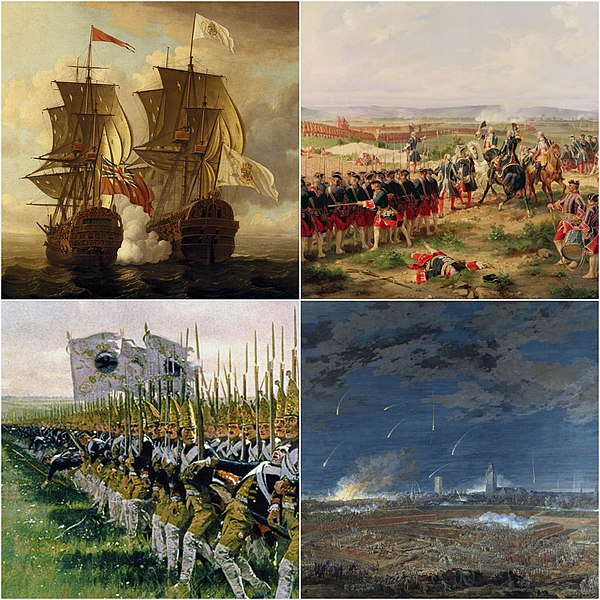 Left to right: Capture of the Nuestra Señora de Covadonga (20 April 1743) Fontenoy (11 May 1745) Hohenfriedberg (4 June 1745) Siege of Bergen op Zoom 