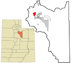 Wasatch County Utah incorporated and unincorporated areas Midway highlighted.svg