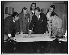 Washington gets a new airport. Washington, D.C., Oct. 27. After showing the President the plans for the new Gravely Point Airport, Chairman Edward J. Noble of the Civil Aeronautics LCCN2016874231.jpg