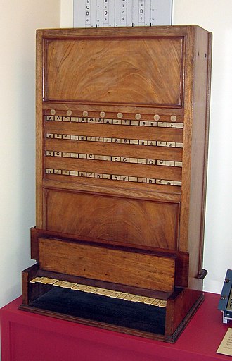 Jevons' Logic Piano in the Sydney Powerhouse Museum in 2006 William Stanley Jevons Logic Piano.jpg