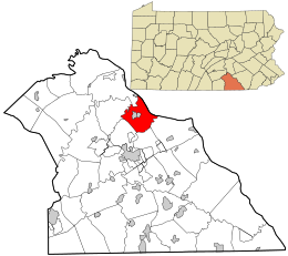 Localização no condado de York e no estado da Pensilvânia.