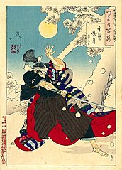 Dawn moon and tumbling snow (Seppu no gyogetsu)