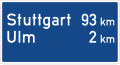 Zeichen 453 Autobahn-Entfernungstafel[146]