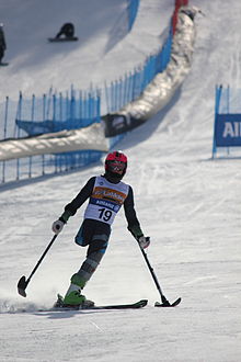 LW2 classified skier Ursula Pueyo competing at the 2013 IPC Alpine World Championships Ursula Pueyo 2.JPG