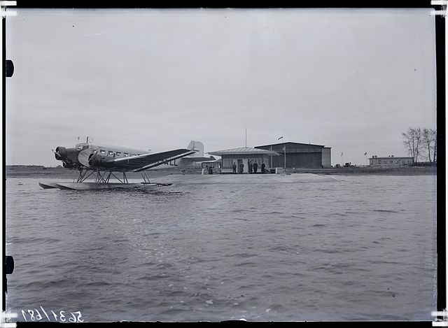 A floatplane version of the Ju 52/3m at the seaplane ramp of Ülemiste Airport