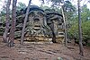 A sculpture carved into sandstone in Kokořínsko