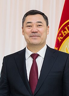 <span class="mw-page-title-main">Sadyr Japarov</span> President of Kyrgyzstan since 2021