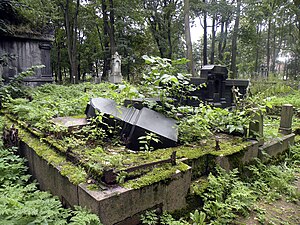 Vue d'une partie abandonnée du cimetière