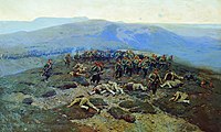 Атака Новочеркасского полка в бою на реке Шахе (1904).