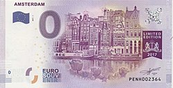 Банкнота номіналом нуль євро, Амстердам