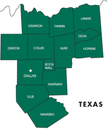 13 counties serviced by the North Texas Food Bank.