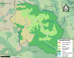 Kolorowa mapa przedstawiająca zagospodarowanie terenu.