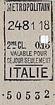 Ticket de 2e classe émis le 248e jour de l'année 1911, soit le mardi 5 septembre 1911.