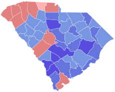 1998 South Carolina gubernatorial election results map by county.svg