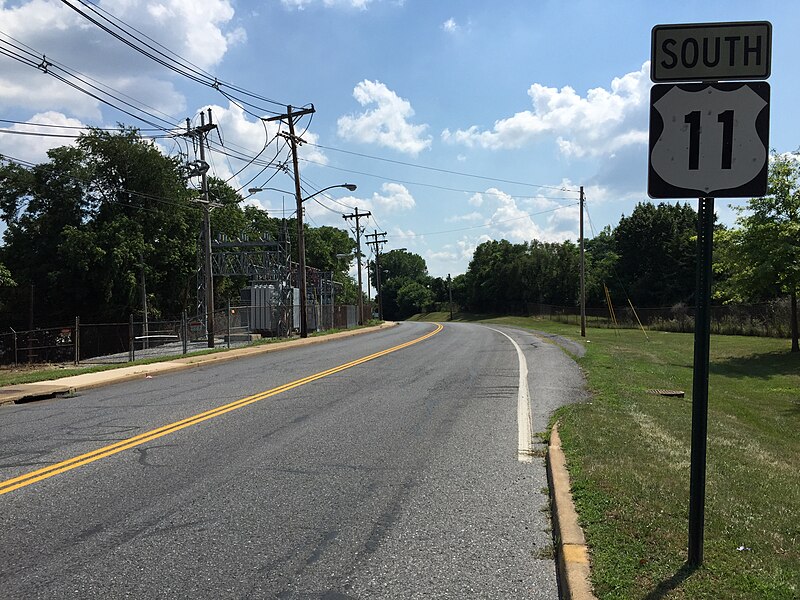 File:2016-07-29 15 19 15 View south along U.S. Route 11 (Burhans Boulevard) between Mitchell Avenue and Mechanic Street in Hagerstown, Washington County, Maryland.jpg