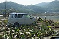 小田川の堤防決壊により甚大な被害が発生した。 （2018年7月14日）