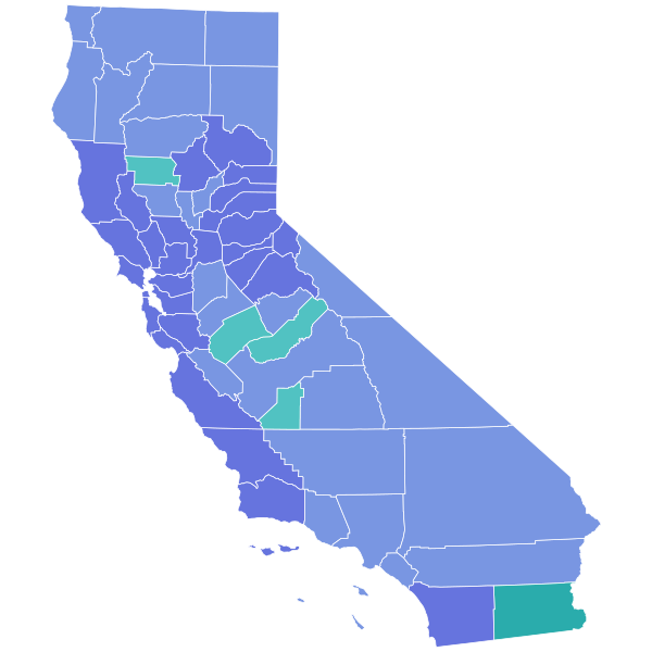 File:2018 California lieutenant gubernatorial election results map by county.svg