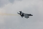 An F-15C Eagle, tail number 86-0164, taking off from RAF Lakenheath in England. The aircraft was assigned to the 493rd Fighter Squadron.