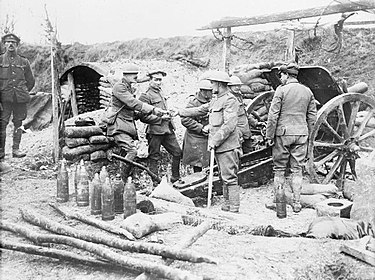 4.5-inch howitzer in action on the Somme. 4..5. inch howitzer Thiepval September 1916 IWM Q 1537.jpg