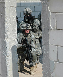 56th Stryker Brigade soldiers in training before going to Iraq. 56 IBCT Training.jpg